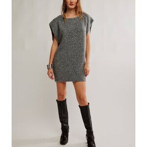 🆕 FREE PEOPLE Talia Sweater Mini / Castle Grey Combo